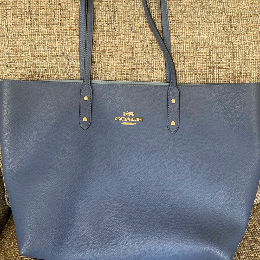 Coach Navy Blue Tote Bag